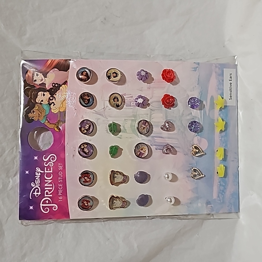 Disney Princess 16 Pairs Stud Set Sensitive Ears New
